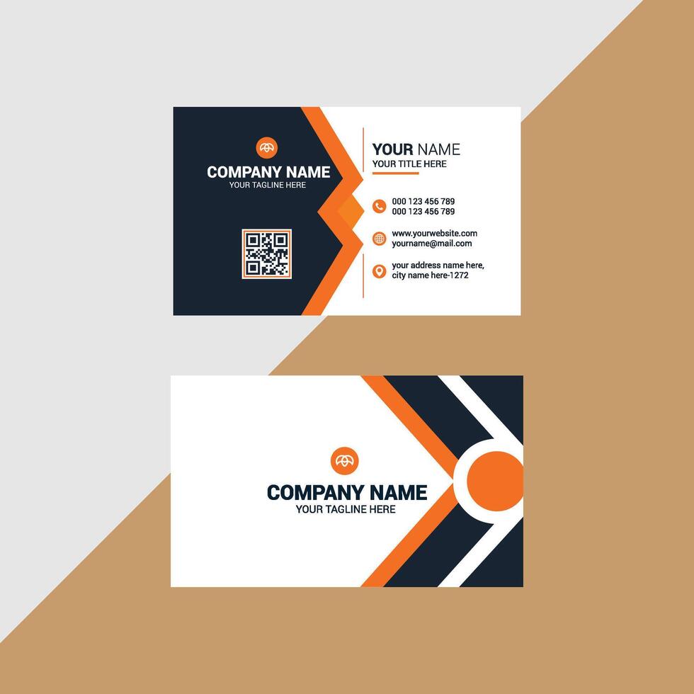Contemporary Business Card Template with Bold Colors and qr Integration vector