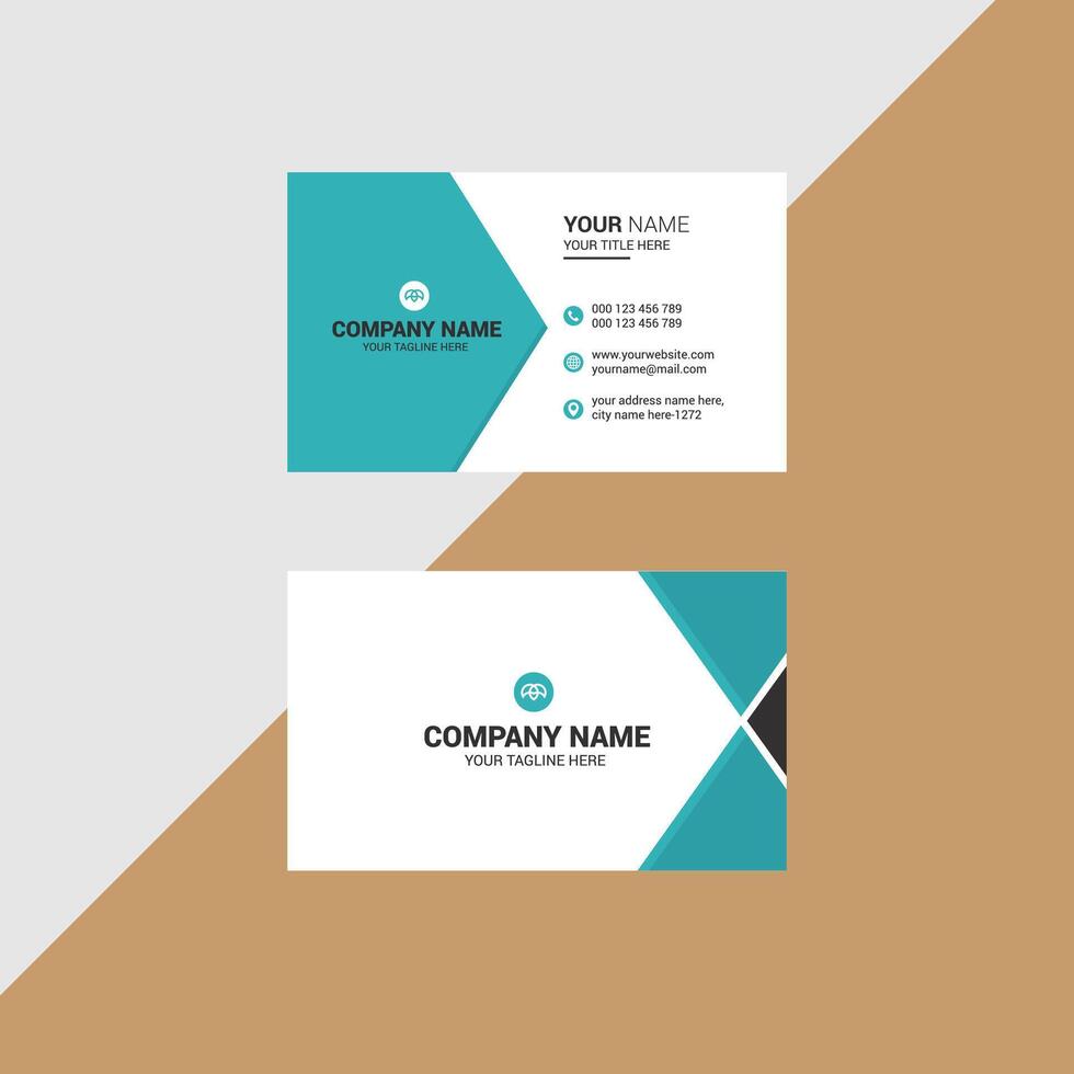Elegant and Modern Teal Business Card Design Template for Professionals vector