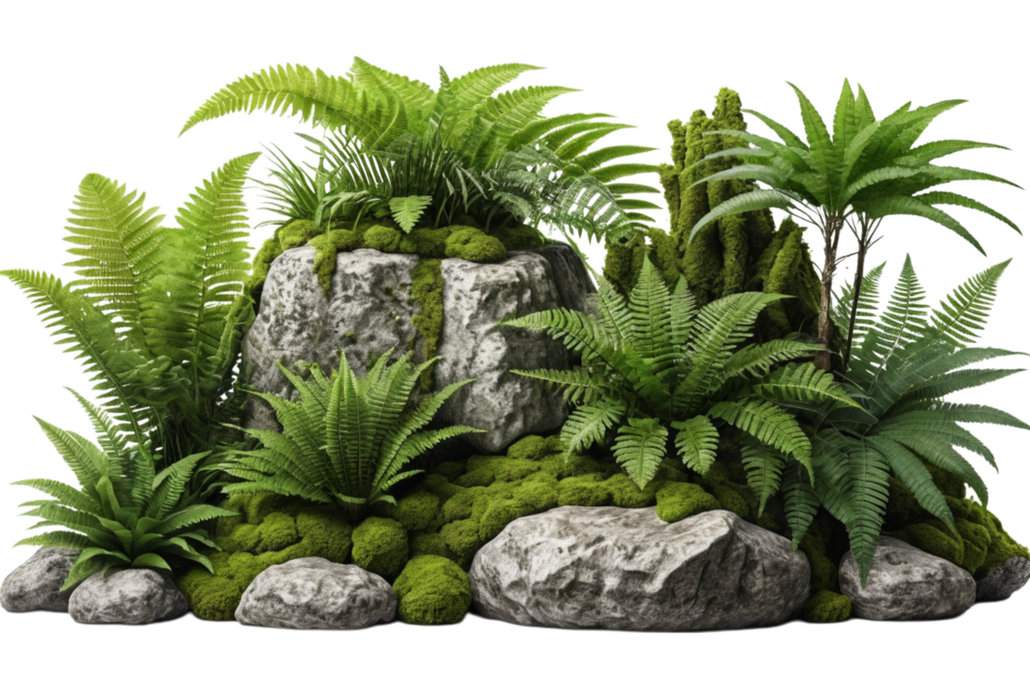 Tropical plant fern moss bush tree lushness png