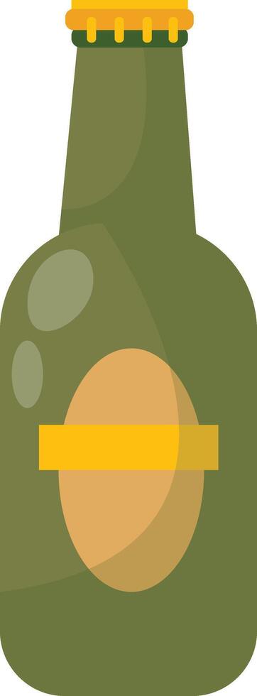 Green Beer Bottle with Label vector