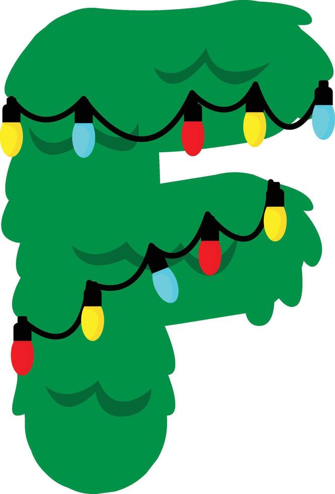 Christmas Tree Letter F vector