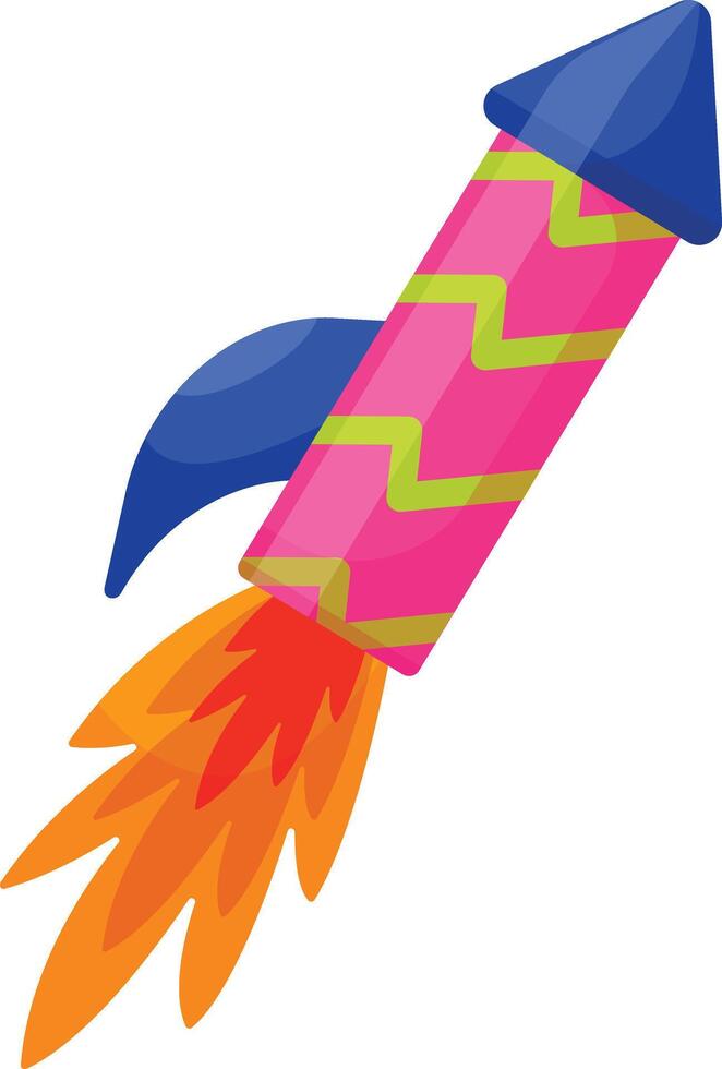 Blue and Pink Firework Rocket vector