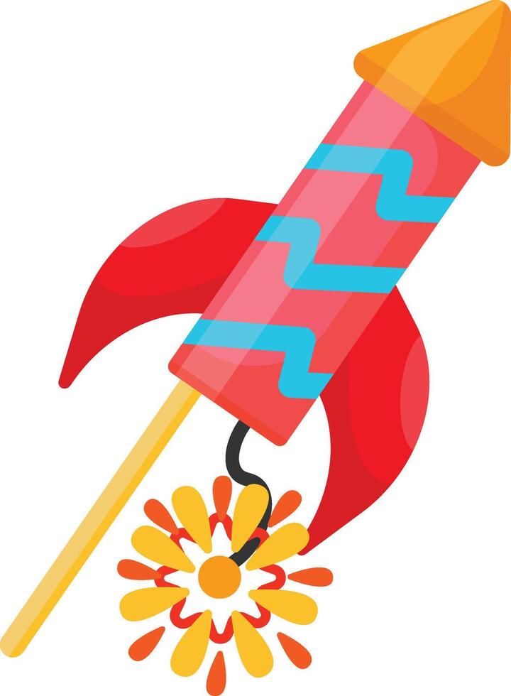 Striped Firework Rocket vector