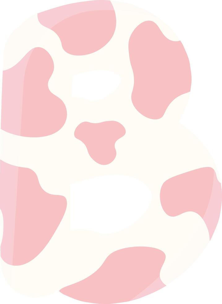 Cow Print Letter B vector