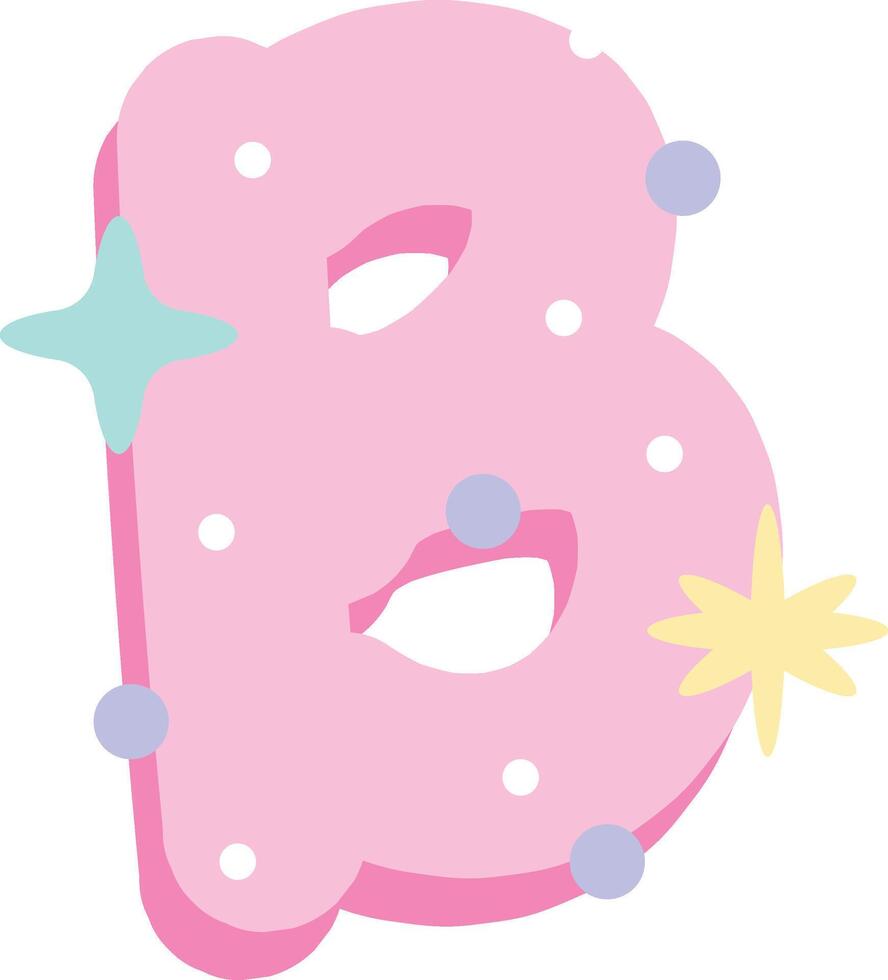 Pastel Pink Letter B vector
