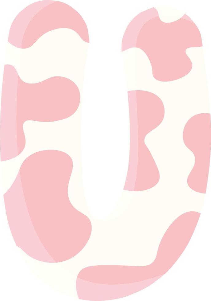 Cow Print Letter U vector