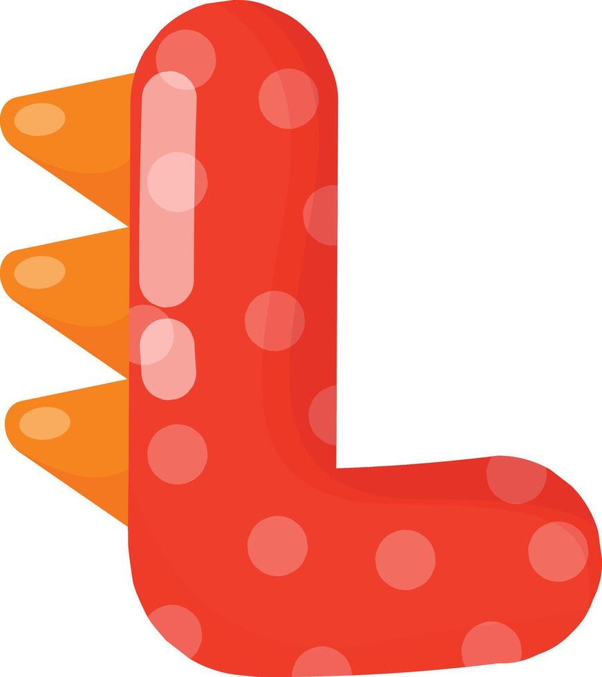 Dinosaur Letter L vector