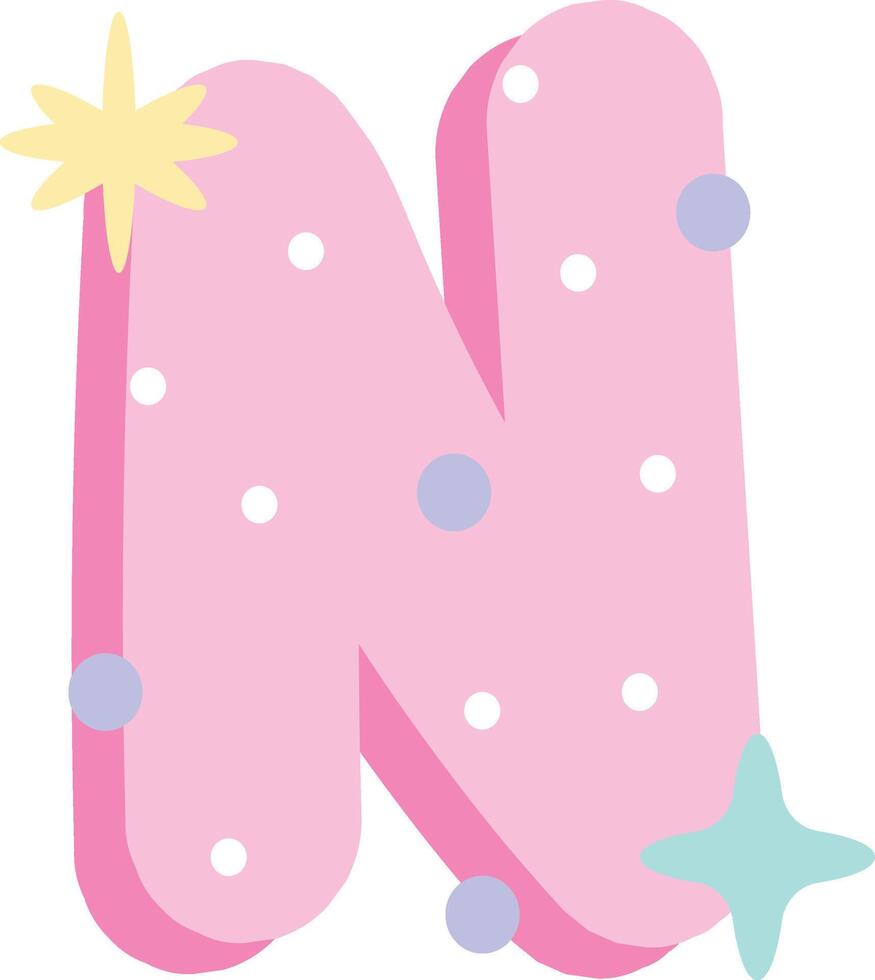 Pastel Pink Letter N vector