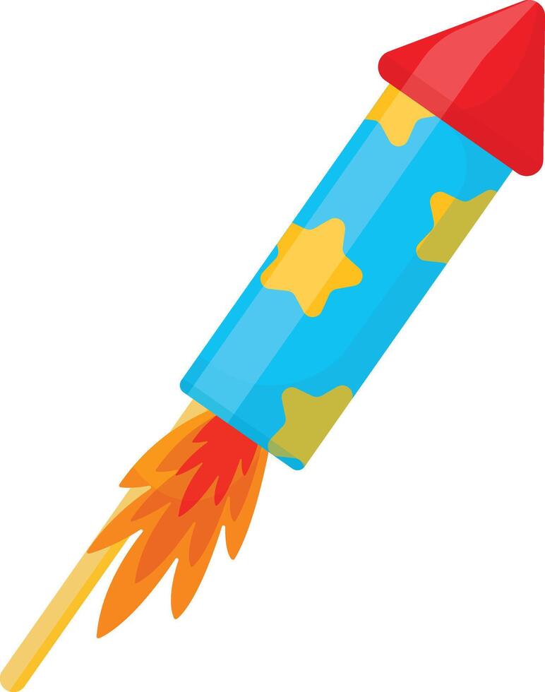 Starry Blue Firework Rocket vector