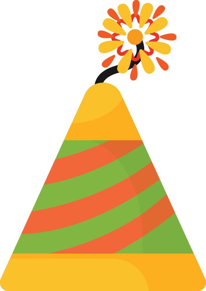 Green and Yellow Party Hat vector