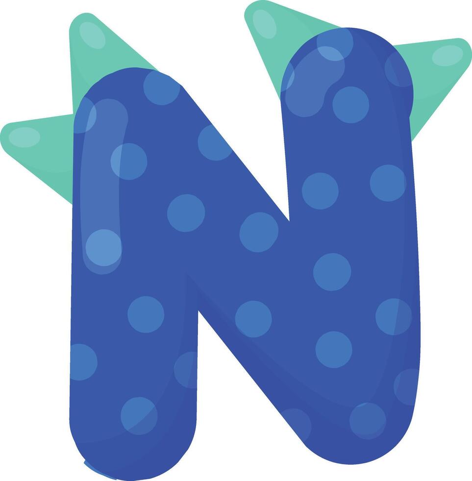 Dinosaur Letter N vector