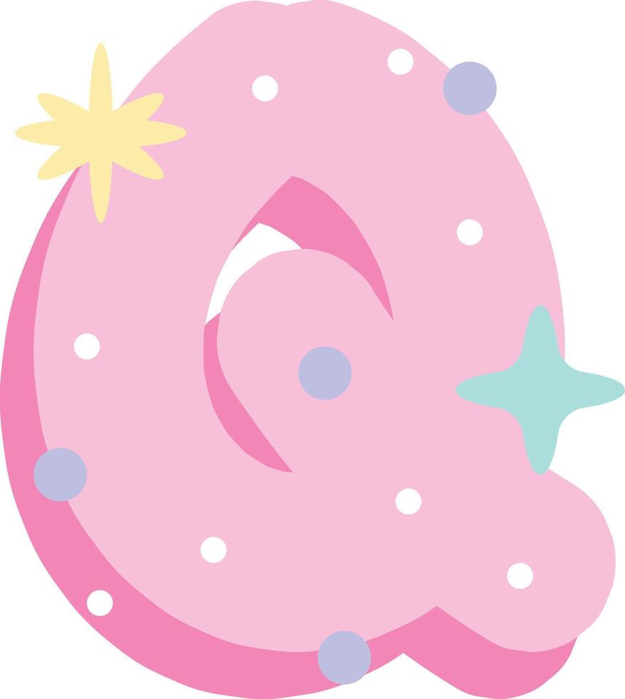 Pastel Pink Letter Q vector