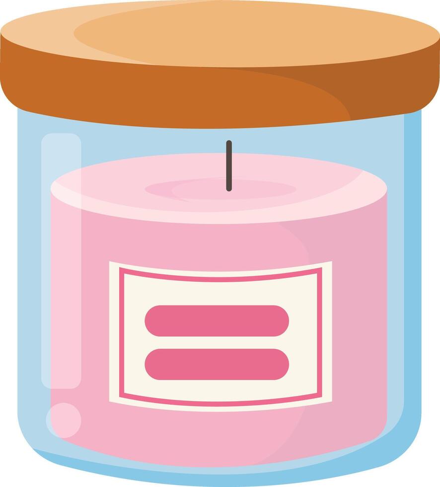 Large Glass Jar Candle with Lid vector