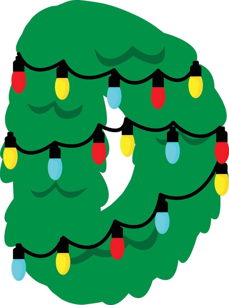 Christmas Tree Letter D vector