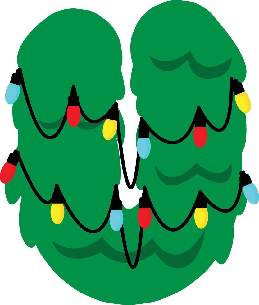 Christmas Tree Letter U vector