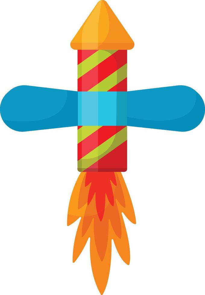Blue and Red Firework Rocket vector