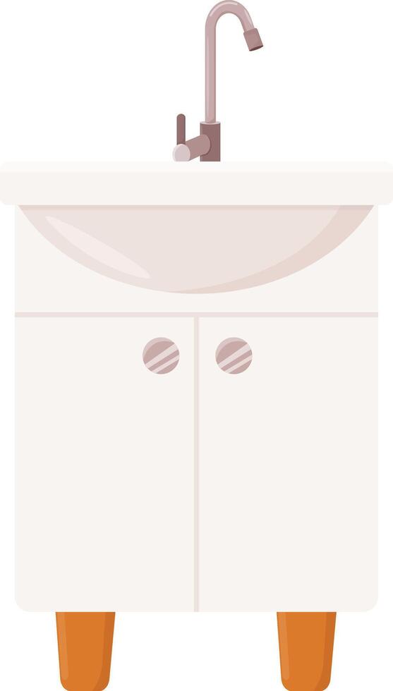 White Bathroom Vanity with Sink vector