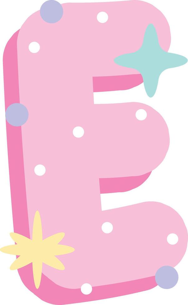 Pastel Pink Letter E vector