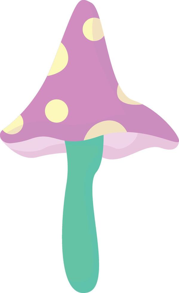 Pink and Green Fairytale Mushroom vector