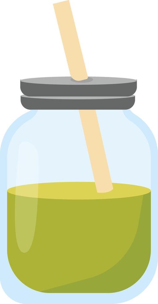 Glass Jar of Matcha Powder vector