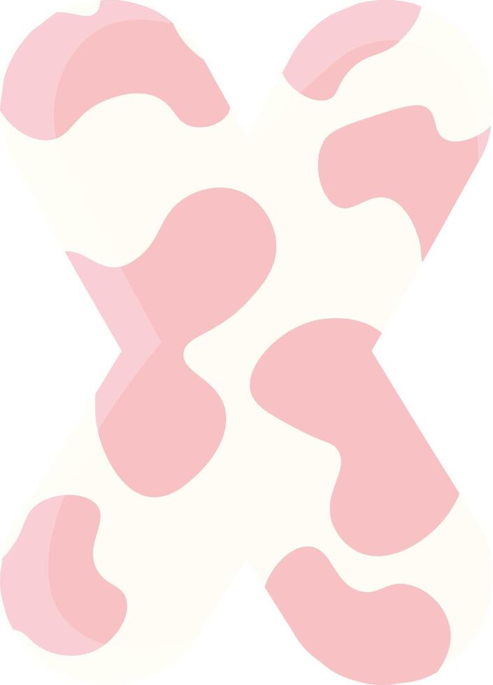 Cow Print Letter X vector