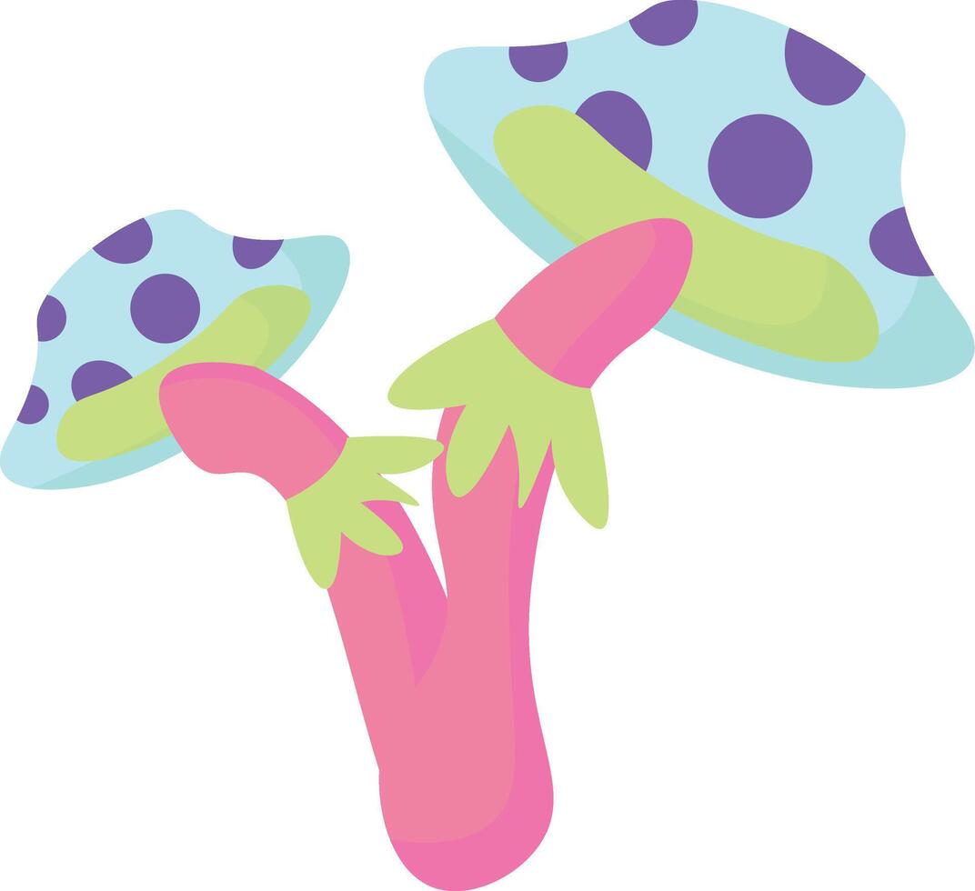 Spotted Glowing Mushroom in Fantasy Style vector