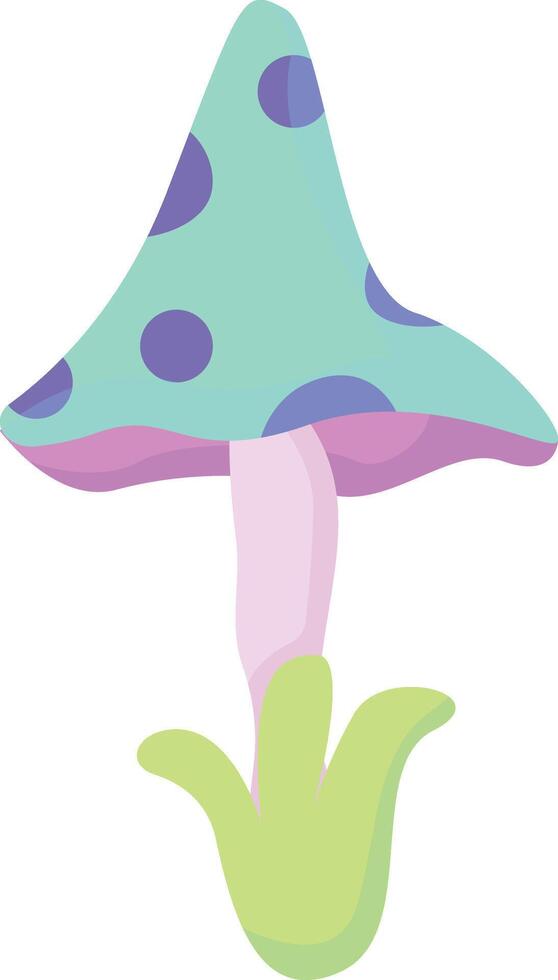 Tall Fairy Tale Mushroom with Spots vector
