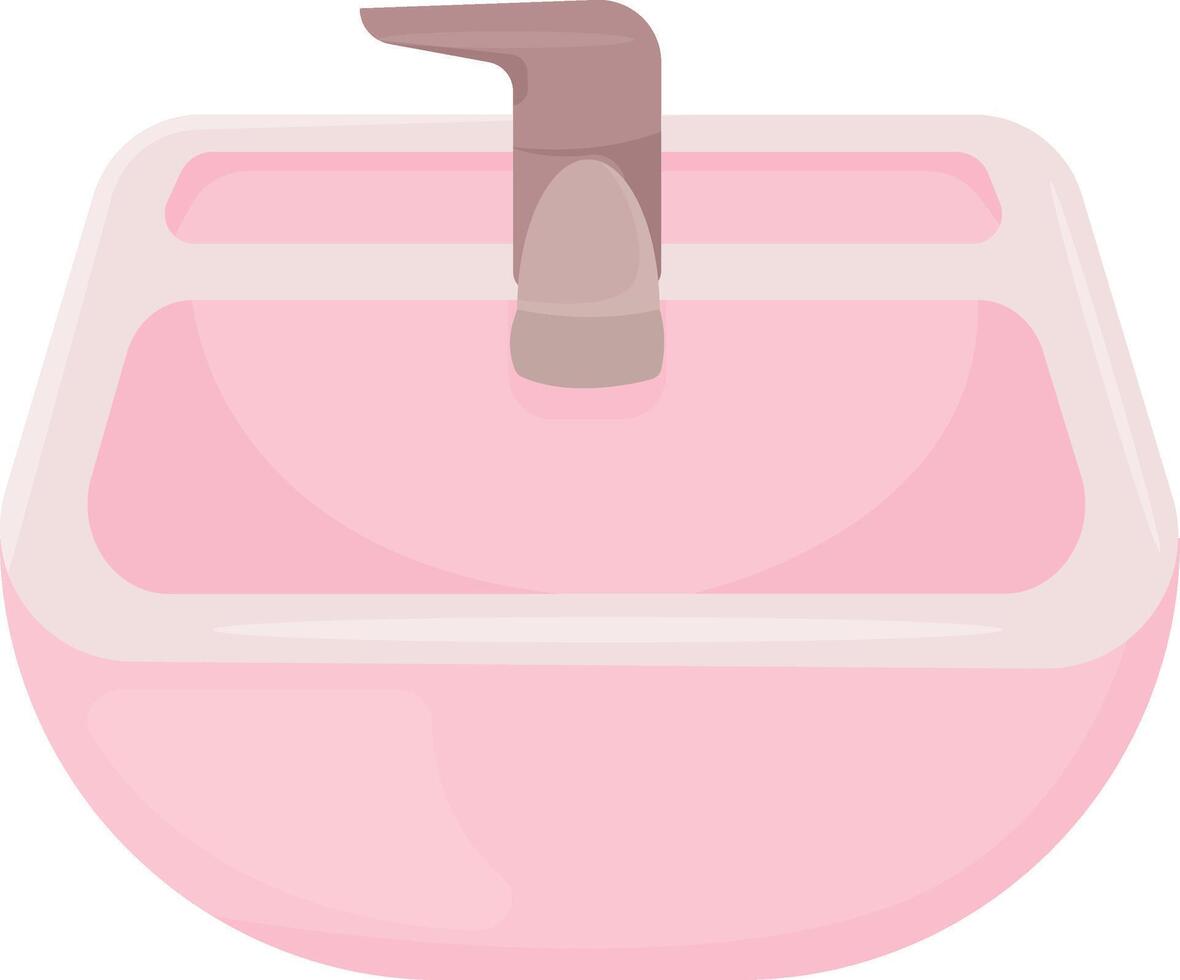 Pink Sink with Faucet vector