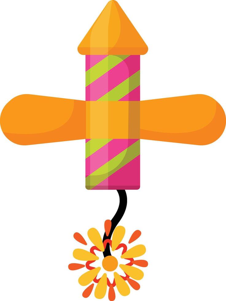 Golden Cross Shaped Firework vector
