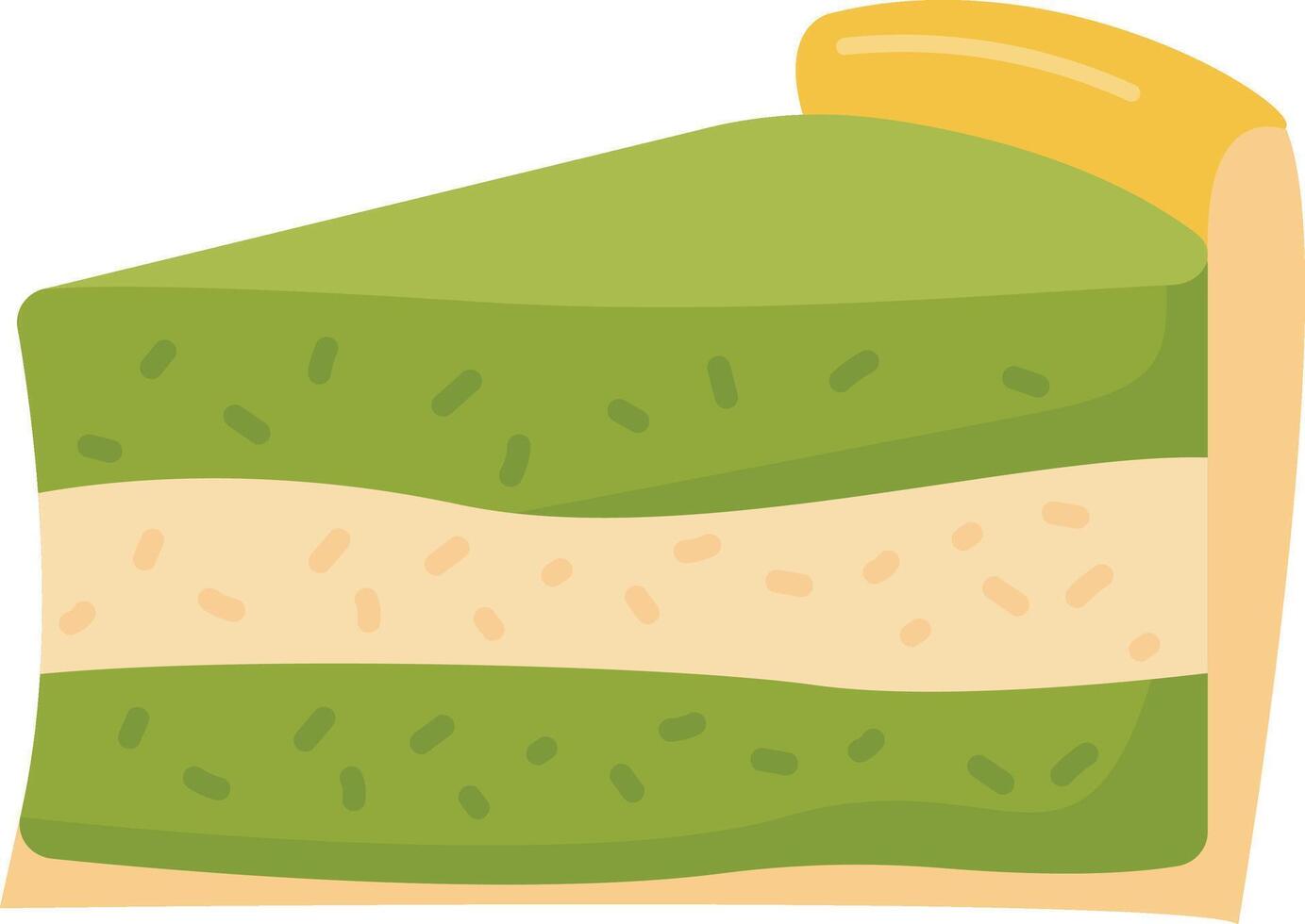 Matcha Layer Cake Slice vector