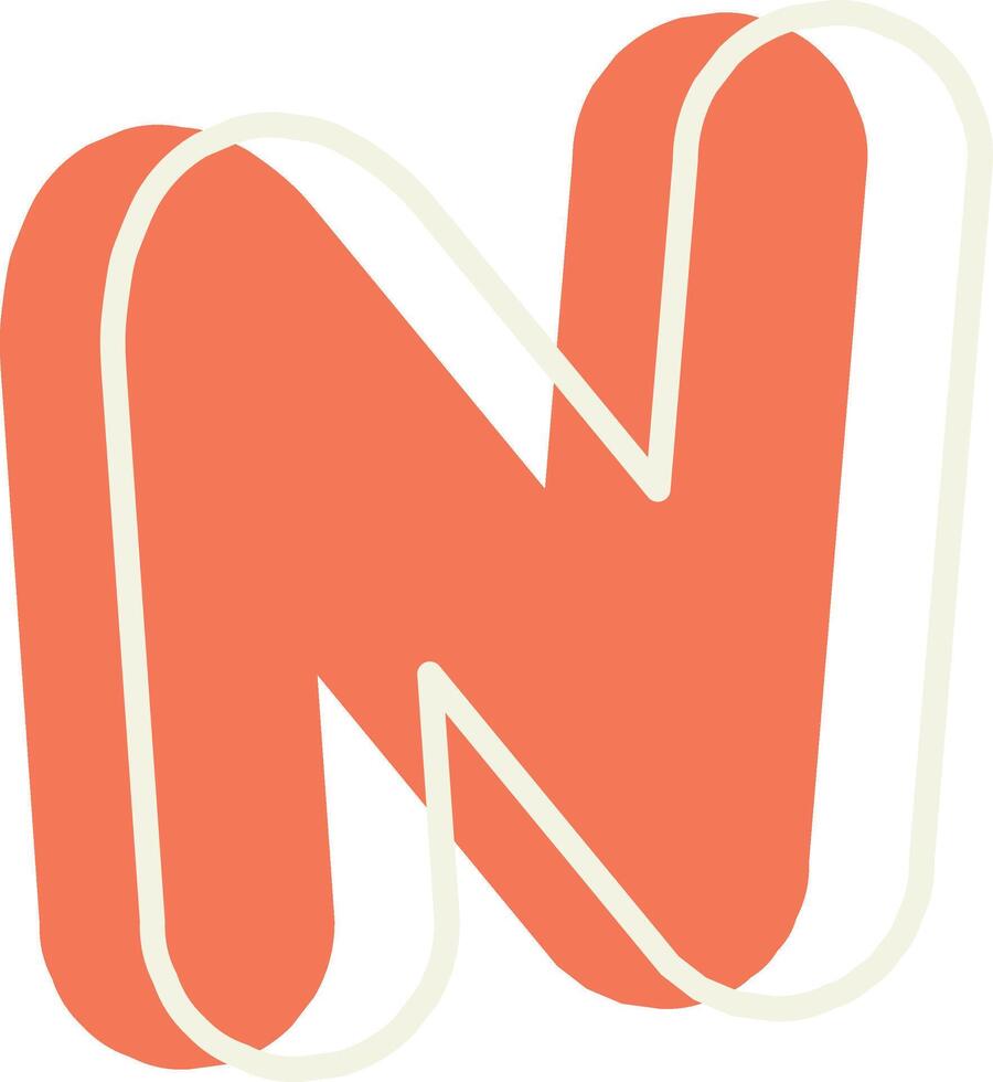 Playful Letter N vector