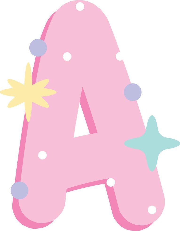Pastel Pink Letter A vector