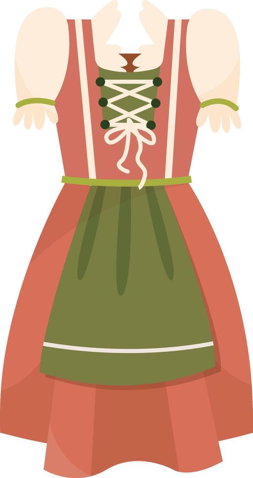 Classic Bavarian Dirndl Dress vector