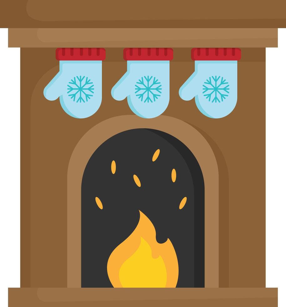 Festive Fireplace with Stockings vector