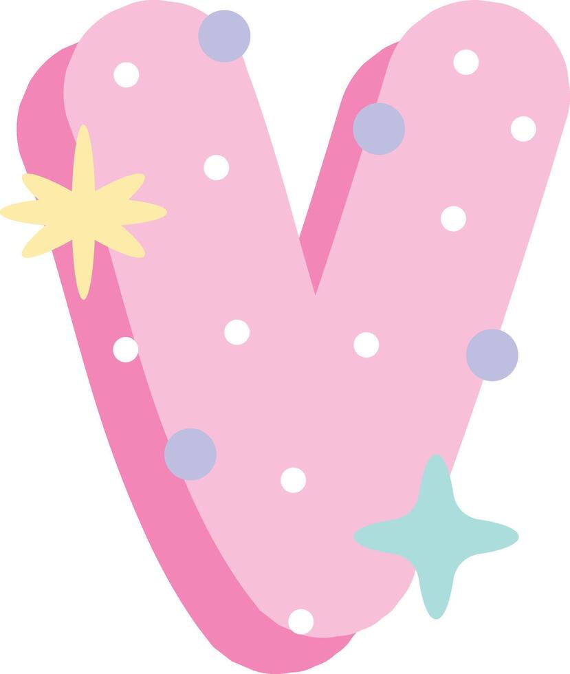 Pastel Pink Letter V vector
