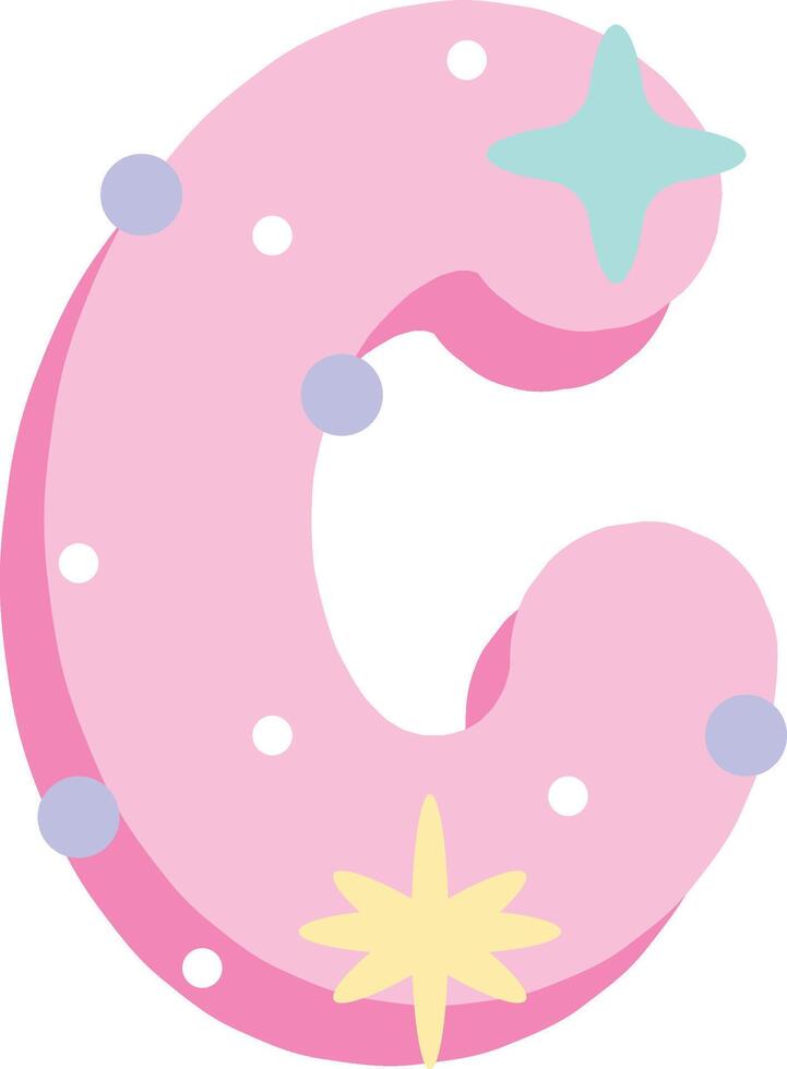 Pastel Pink Letter C vector