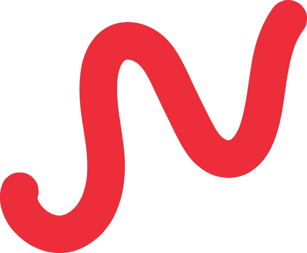 Red Curvy Stroke vector