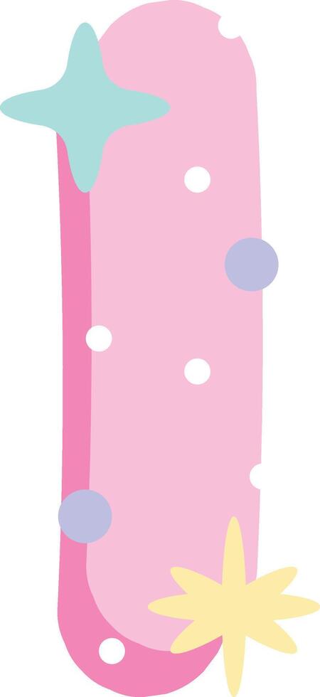Pastel Pink Letter I vector