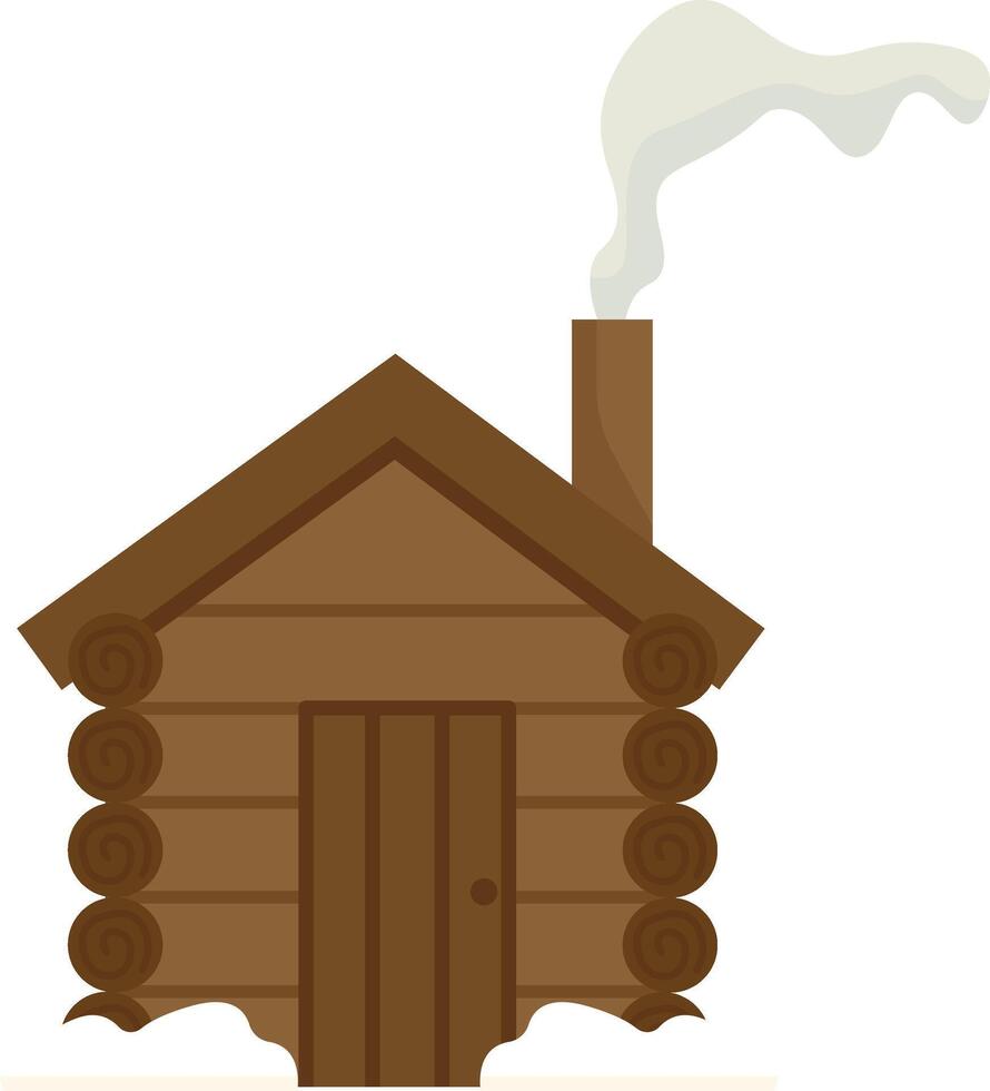 Small Log Cabin in Snow vector