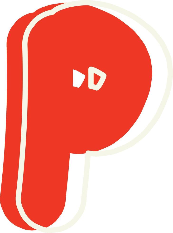 Playful Letter P vector