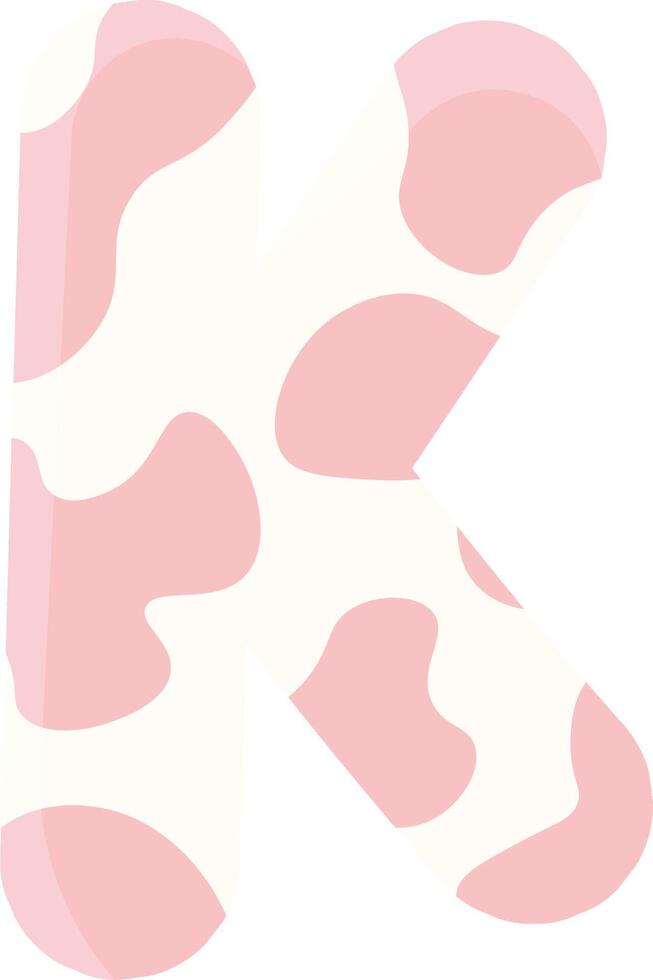 Cow Print Letter K vector