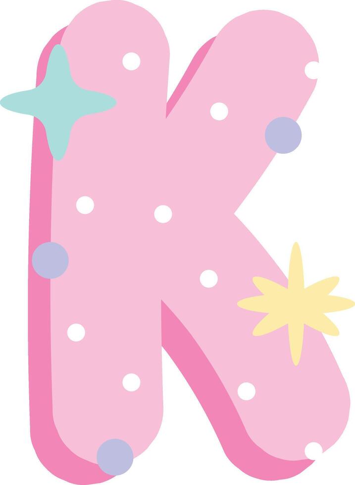Pastel Pink Letter K vector