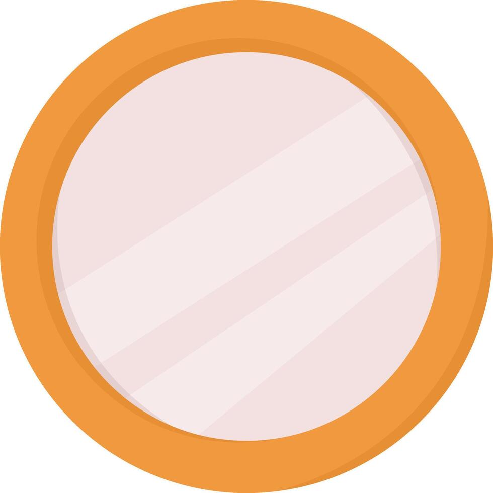 Round Wooden Frame Mirror vector