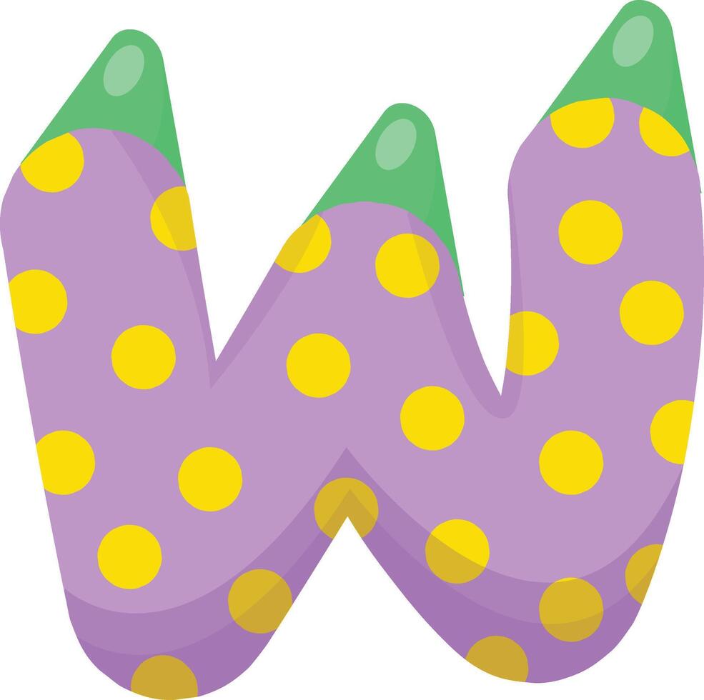 Dinosaur Letter W vector