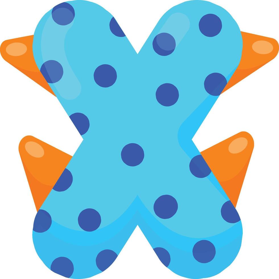 Dinosaur Letter X vector