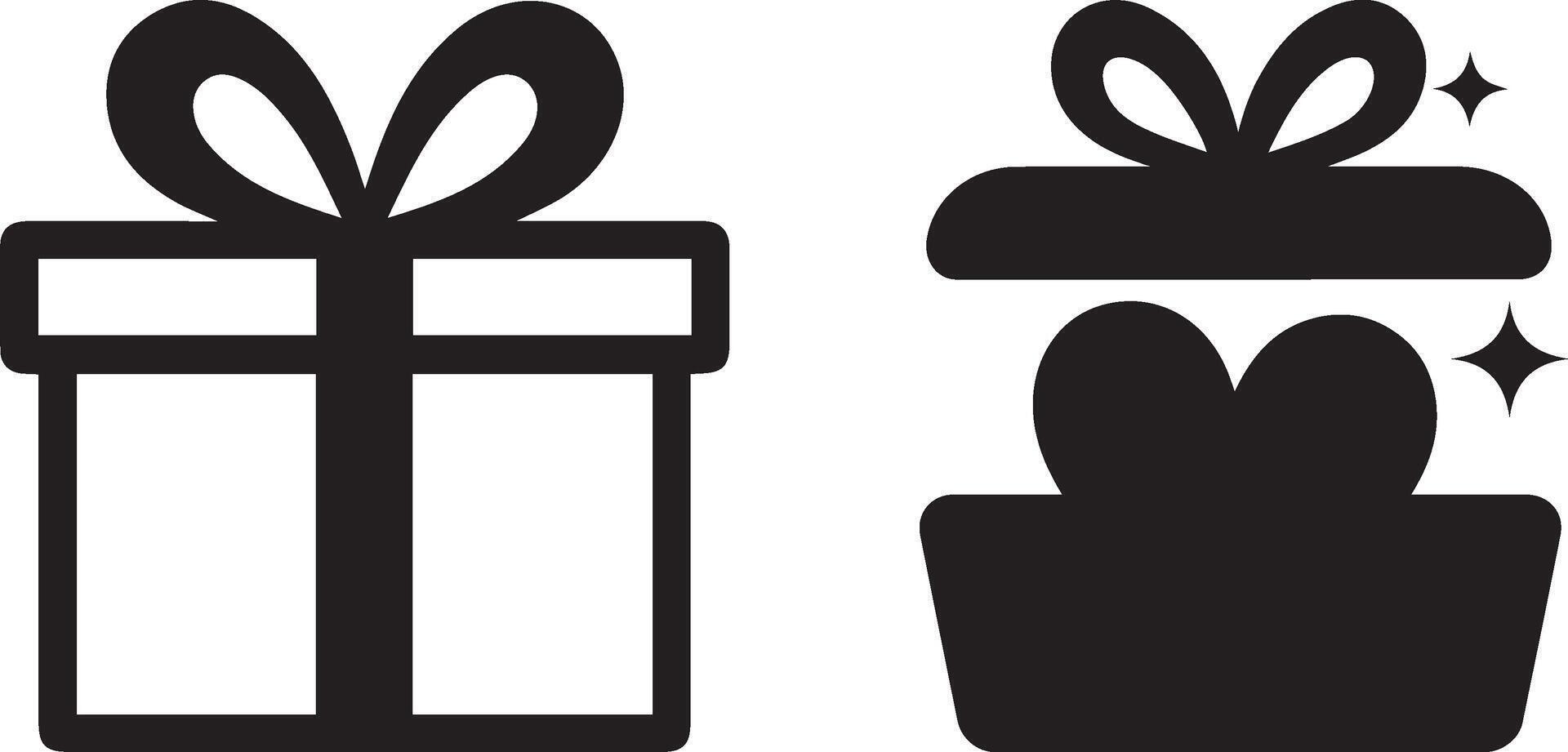 Opened Gift Box Silhouette with a Heart-Shaped Surprise vector