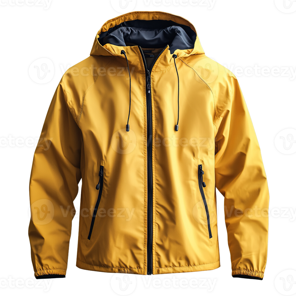Classic Lightweight Windbreaker Jacket in Vibrant Color Isolated on Transparent Background png
