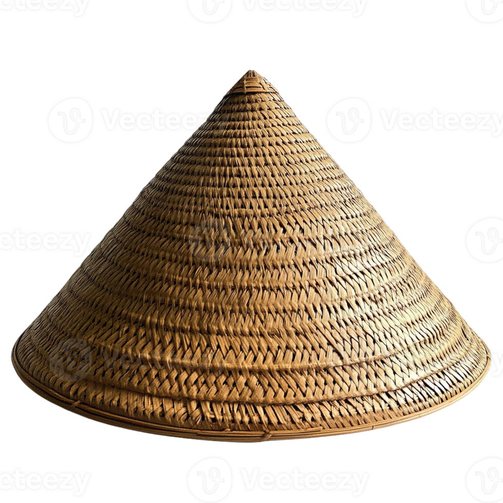 Handcrafted Non La Bamboo Hat Isolated on Transparent Background png
