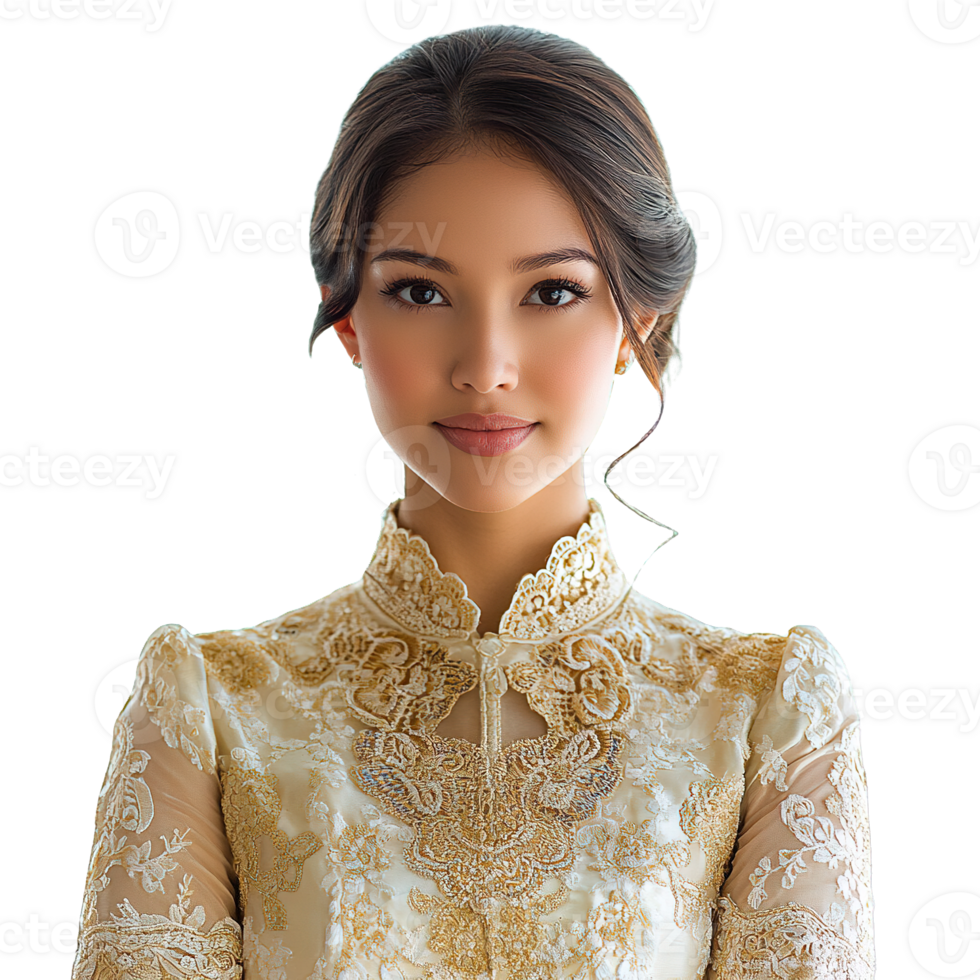Graceful Women in Traditional Filipino Formal Attire Featuring Embroidered Barong Tagalog png