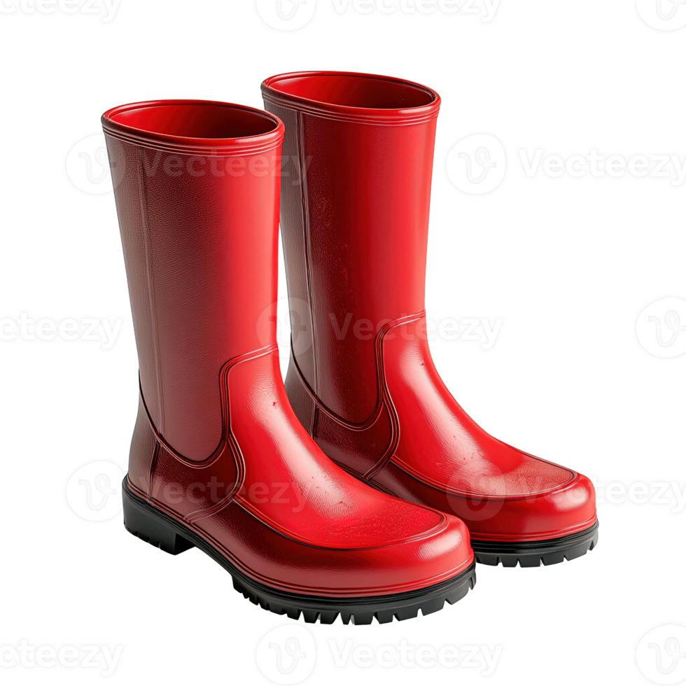 Rubber Rain Boots with Non-Slip Soles Isolated on Transparent Background png